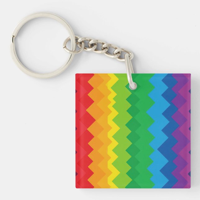 “Visibility” – An Abstract Pride Pattern #1 Key Ring (Front)