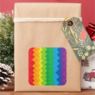 “Visibility” – An Abstract Pride Pattern #1 Square Sticker