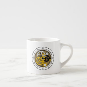 Visible Clockwork Trompe L'oeil Illusion Steampunk Espresso Cup