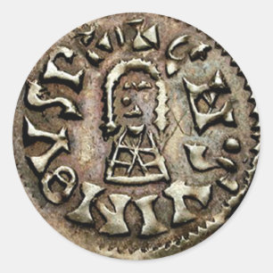 Visigoth Chindaswinth Gold Coin Obverse Classic Round Sticker