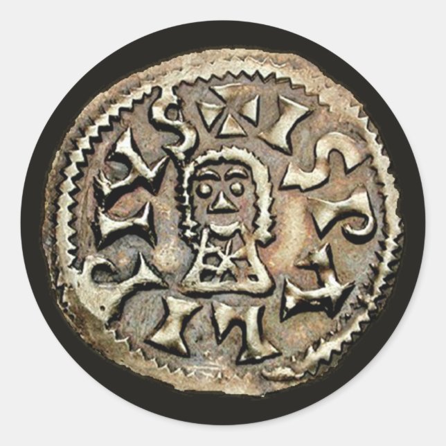 Visigoth Chindaswinth Gold Coin Reverse Classic Round Sticker (Front)