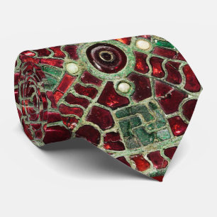 VISIGOTHIC BRONZE,RED GREEN MOTHER OF PEARLS TIE