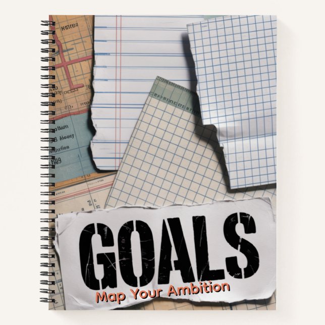 Vision Board Collage | Torn Paper & Stamp... Notebook (Front)