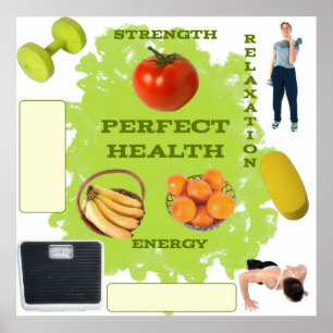 Vision Board for Perfect Health Poster