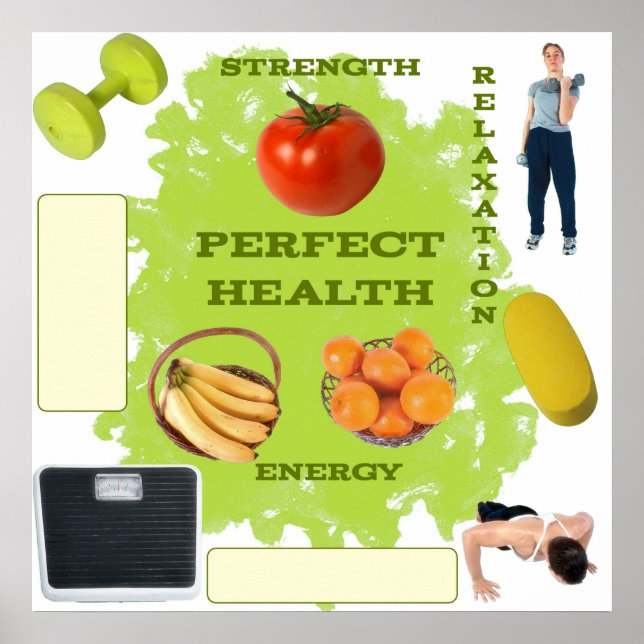 Vision Board for Perfect Health Poster (Front)