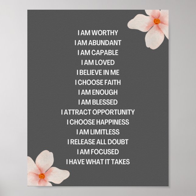 Vision board positive affirmation poster (Front)