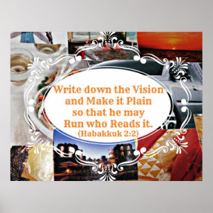 Vision board with Bible verse Write down the Visio Poster