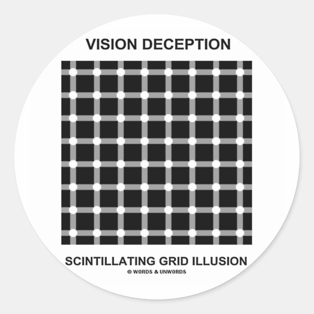 Vision Deception Scintillating Grid Illusion Classic Round Sticker (Front)
