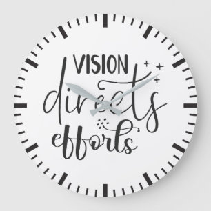 Vision Directs Efforts - Success Hustle Motivation Large Clock