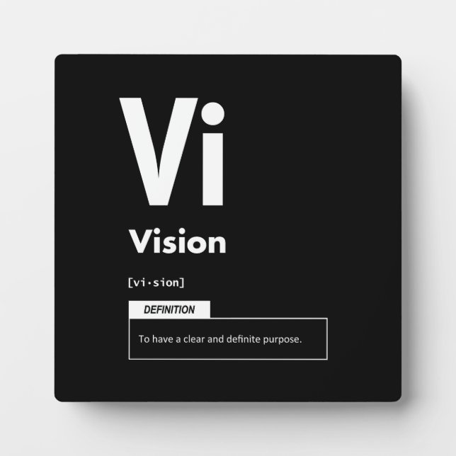 Vision - Element Of Success - Motivational Plaque (Front)