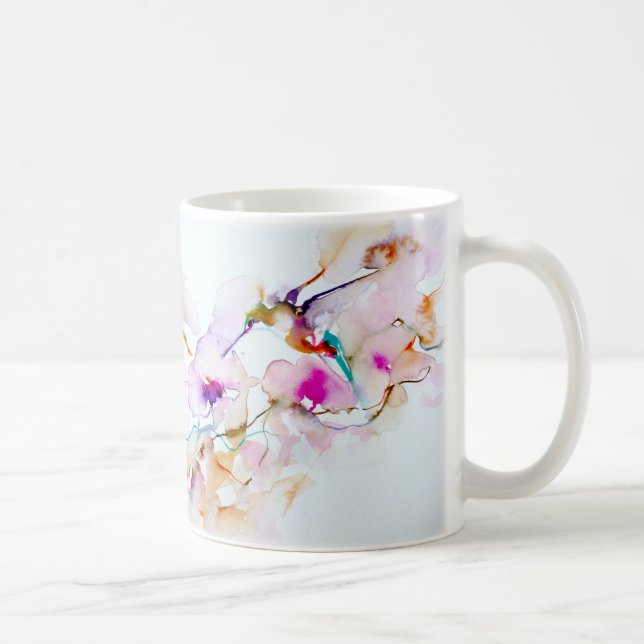 "Vision in Pink" Hummingbird Print Coffee Mug (Right)