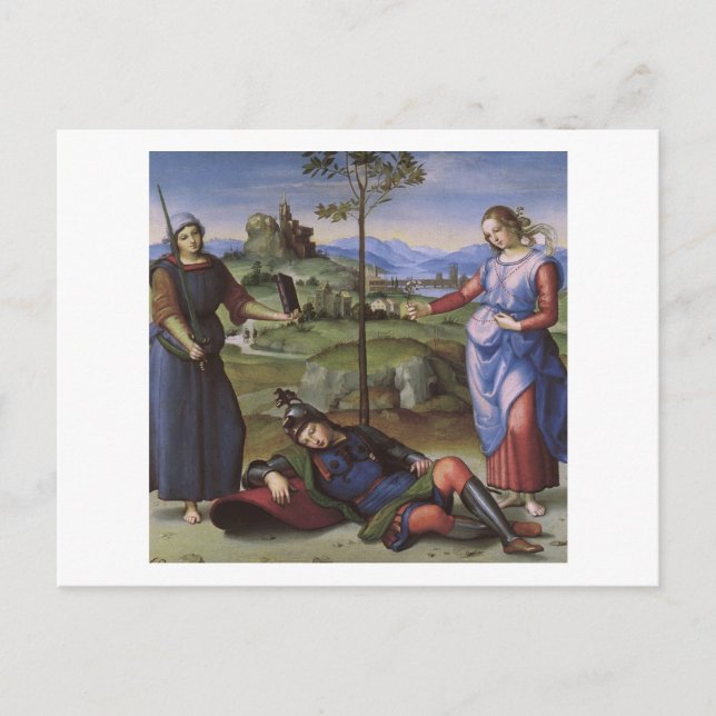 Vision of a Knight, Raphael Postcard (Front)