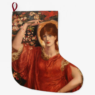 Vision of Fiammetta (by Dante Gabriel Rossetti) Large Christmas Stocking