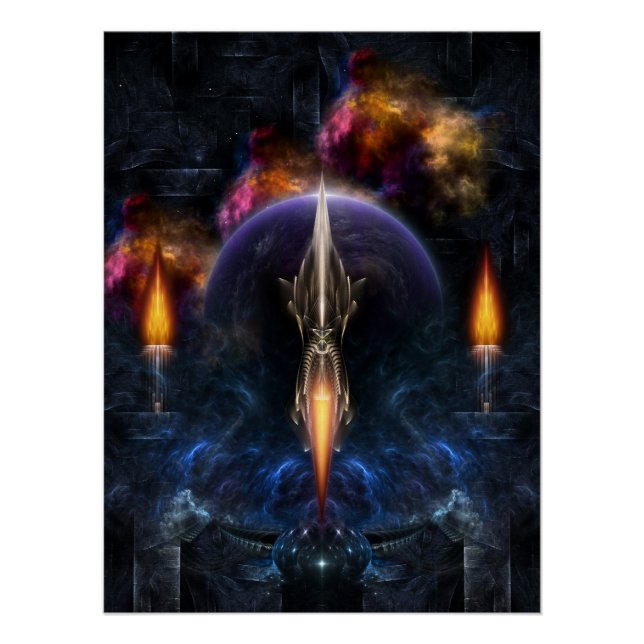 Vision Of Flight Fractal Art Perfect Poster (Front)