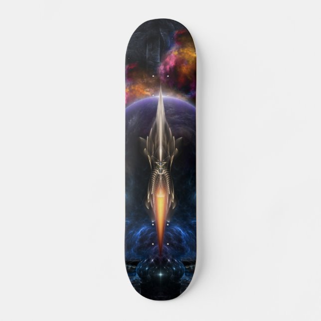 Vision Of Flight Fractal Art Skateboard Deck (Front)