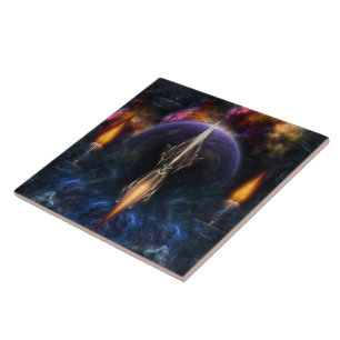 Vision Of Flight Fractal Art Tile