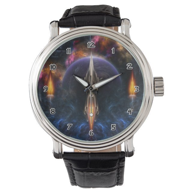 Vision Of Flight Fractal Art Wrist Watch (Front)