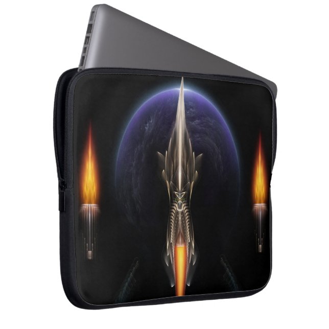 Vision Of Flight On Black Laptop Sleeve (Front Right)