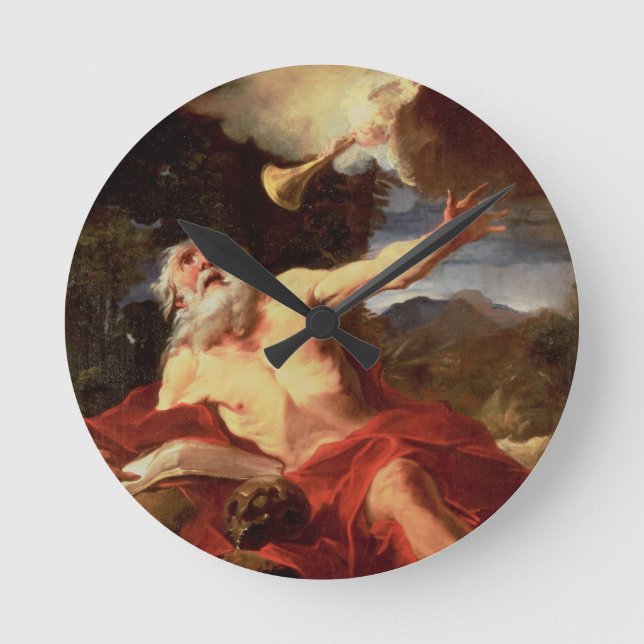 Vision of St. Jerome Round Clock (Front)