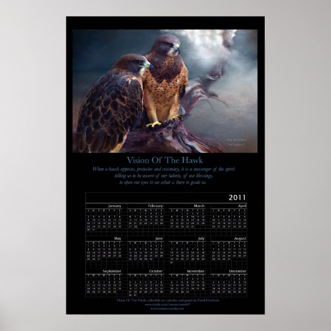 Vision Of The Hawk 2011 Art Calendar Poster (Front)