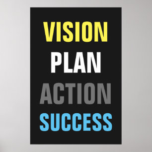 Vision Plan Action Success Motivational Poster