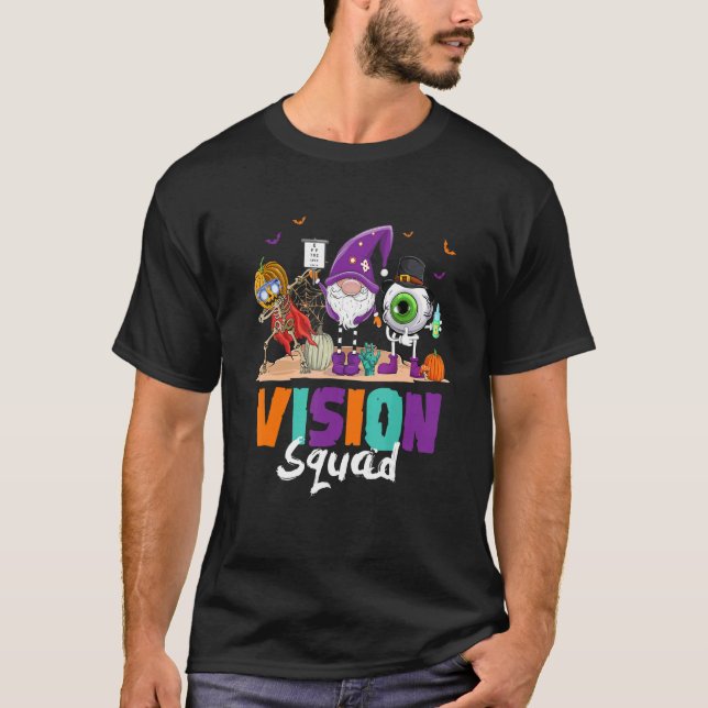 Vision Squad Optometry Optometrist Witch Halloween T-Shirt (Front)