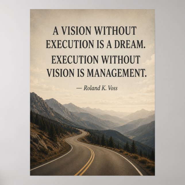 Vision Without Execution Funny Leadership Poster | (Front)