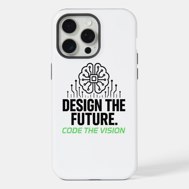 Visionary Algorithmic Canvas: Abstract Code iPhone Case (Back)