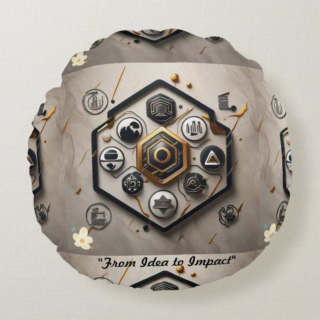 "Visionary Creative Designs" Round Cushion (Front)