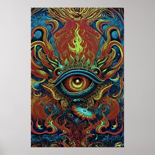 Visionary Flames: Spiritual Eye Poster (Front)
