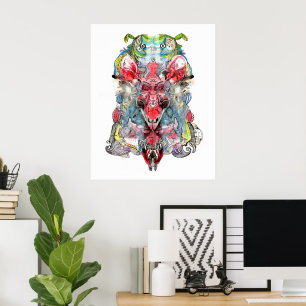 Visionary Surreal Artwork   Symmetrical Fantasy Poster