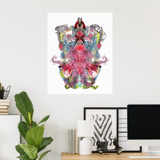 Visionary Surreal Artwork | Symmetrical Fantasy Poster (Home Office)