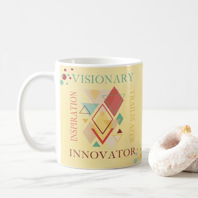 Visionary Trailblazer Innovator Inspiration Coffee Mug (With Donut)