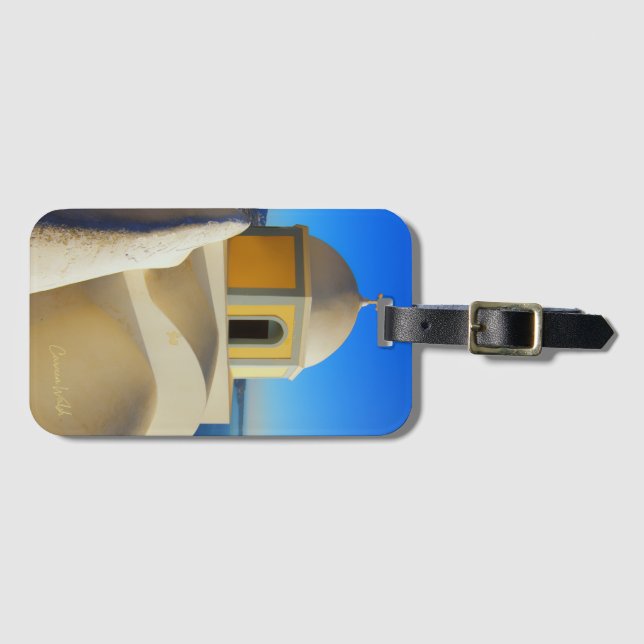 Visions of Greece: "Santorini Sunshine" Luggage Tag (Front Horizontal)