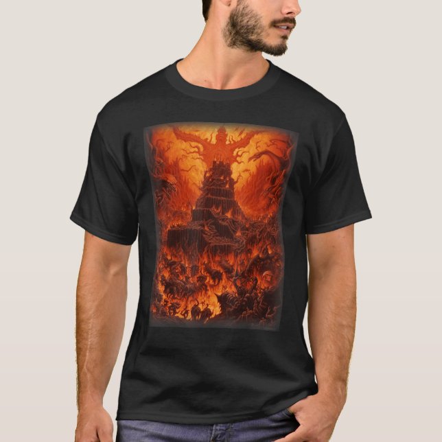 Visions of Hell Satan Devils Demons Monster Skelet T-Shirt (Front)