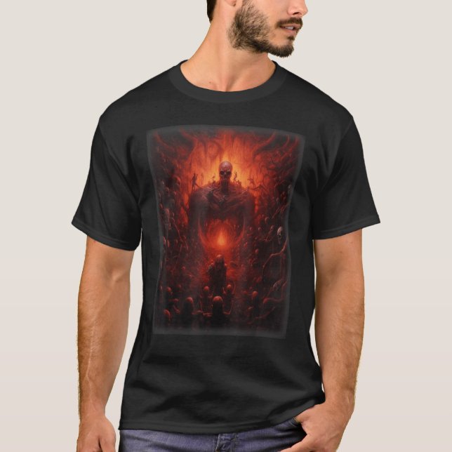 Visions of Hell Satan Devils Demons Monster Skelet T-Shirt (Front)