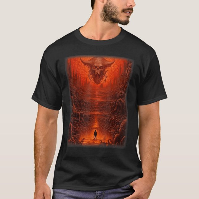 Visions of Hell Satan Devils Demons Monster Skelet T-Shirt (Front)