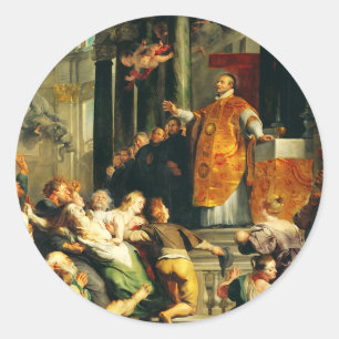 Visions of Ignatius by Peter Paul Rubens Classic Round Sticker