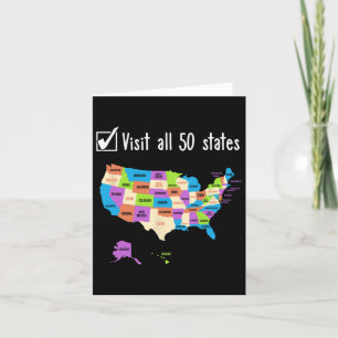 Visit All 50 States Gift Usa Bucket List Card