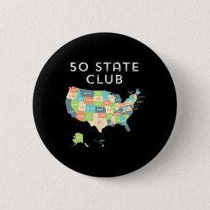 Visit All 50 States Shirt 6 Cm Round Badge