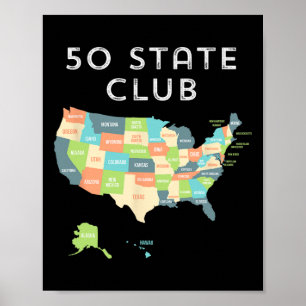 Visit All 50 States Shirt  Poster