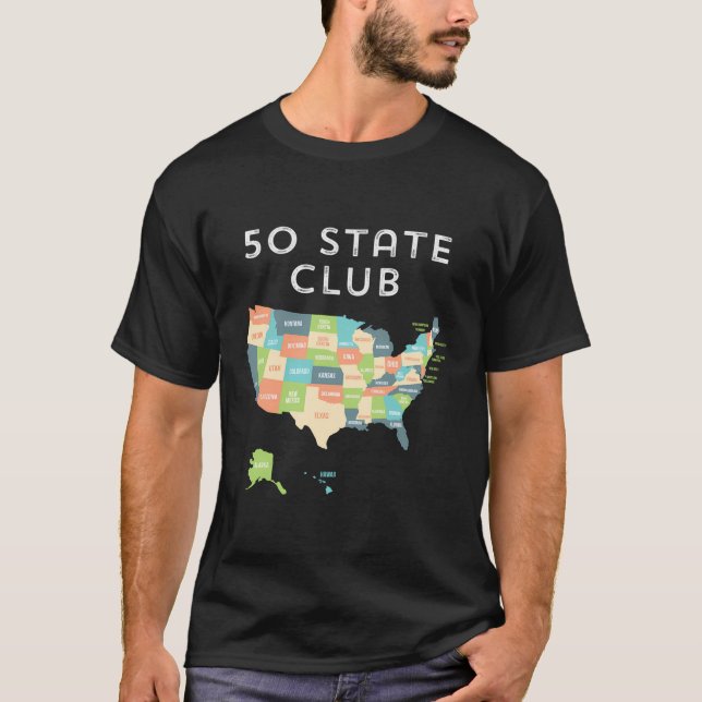 Visit All 50 States Shirt Usa Map T-Shirt Gift For (Front)
