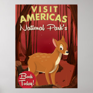 Visit Americas National Parks Vintage poster. Poster