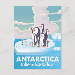 Visit Antarctica  Vintage travel poster Postcard