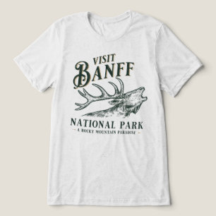 Visit Banff National Park Rocky Mountain Elk Tri-Blend Shirt