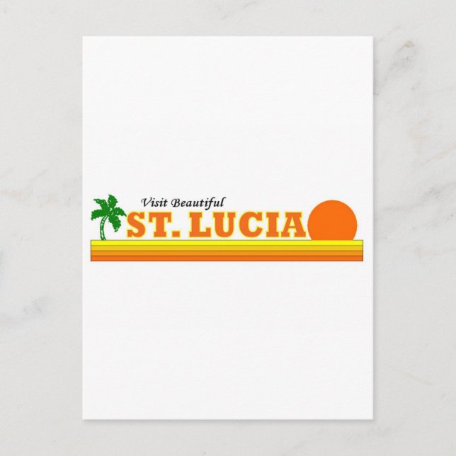 Visit Beautiful St. Lucia Postcard (Front)