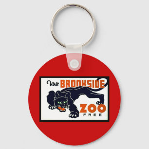 Visit Brookside Zoo Free - WPA Poster - Key Ring