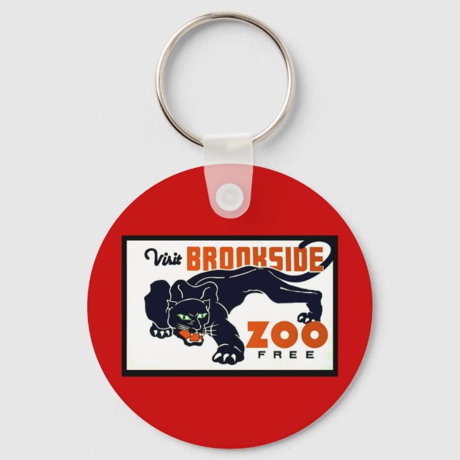 Visit Brookside Zoo Free - WPA Poster - Key Ring (Front)