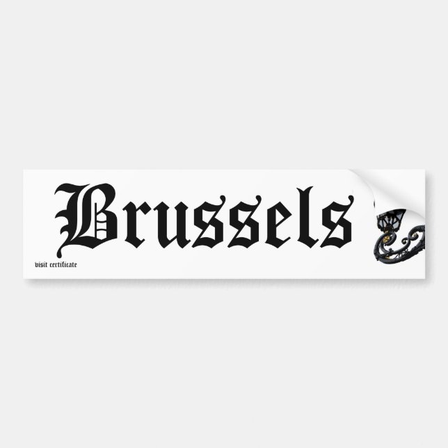 Visit Brussels certificate Bumper Sticker (Front)