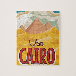 Visit Cairo Egypt vintage travel poster Jigsaw Puzzle